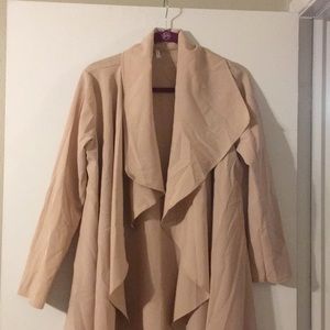 Long peach ruffled blazer